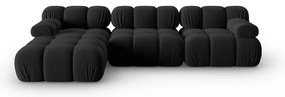 Czarna aksamitna sofa 285 cm Bellis – Micadoni Home