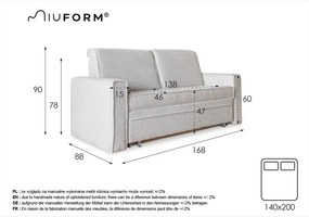 Szara rozkładana sofa 168 cm Lucky Lucy – Miuform