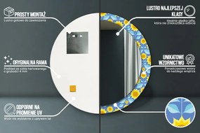 Geometryczne słoneczniki Lustro dekoracyjne okrągłe