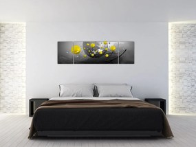 Obraz - żółte abstrakcyjne kule (170x50 cm)