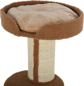 Drapak drzewko do zabawy dla kota pień sizalowy z platformą plusz jasnobrązowy | Aosom PL