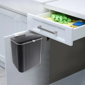 Czarny plastikowy kosz na śmieci 13 l – Orion