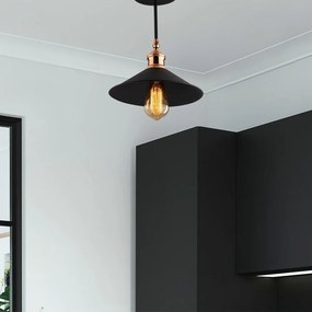 Czarna lampa wisząca z metalowym kloszem ø 24 cm Berceste – Opviq lights