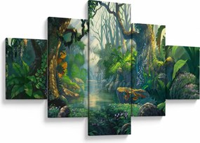 Obraz - Ilustracja lasu tropikalnego (125x70 cm)