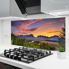 Panel nad blat kuchenny Górskie Słońce W Gęstym Lesie