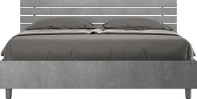 Łóżko bez stelaża 160x200 Prosty zagłówek z listwami Cementu Ankel