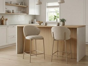 Krzesełko barowe KIOTO, kaszmir/jasny beżowy