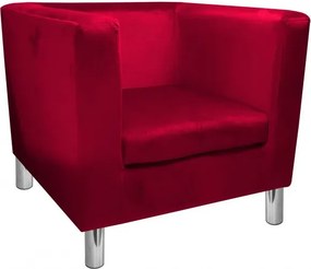 Fotel Monaco tkanina Welur : Kolor nogi - Chrom, Kolor tkaniny - VELVET - MG31, Wysokość nogi - 15 cm