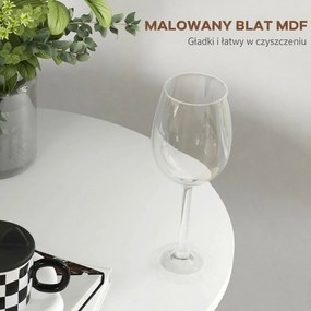 HOMCOM Okrągły stolik barowy biały stół kuchenny do salonu i jadalni stalowy Ø60 x 102 cm | Aosom PL