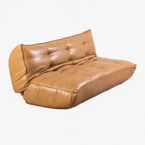 Sofa Rozkładana 3-osobowa Z Ekoskóry Mati Camel - Sklum