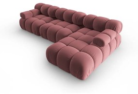 Różowa aksamitna sofa 285 cm Bellis – Micadoni Home