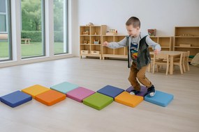 Zestaw tęczowych siedzisk piankowych Rainboo - 10 sztuk, kwadrat
