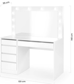 Toaletka Velinio XL 120 cm - biały