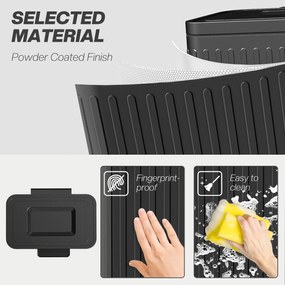 HOMCOM Kosz kuchenny, 2 x 20 L, efektywne sortowanie odpadów, pedałowy, tworzywo sztuczne, metal, czarny | Aosom PL