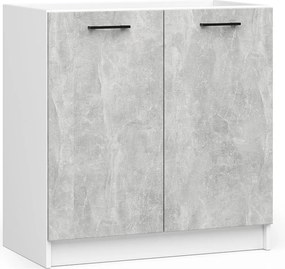 Szafka kuchenna pod zlewozmywak AKORD S80 system OLIWIA Biała 80 cm 2 drzwi kolor Beton mat 1 półka 80x46x82 cm