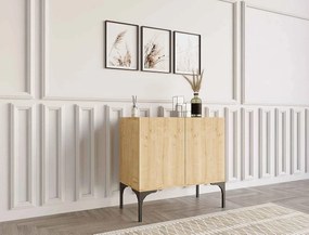 Komoda z płyty wiórowej – 80 cm x 72 cm x 40 cm – Dąb szafirowy – Melamina