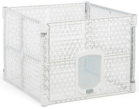 Klatka dla psa, 900 x 900 x 667 mm, biała