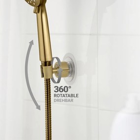 Plastikowy uchwyt na słuchawkę prysznicową w kolorze złota bez wiercenia Libertà – Wenko