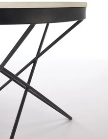 Okrągła ława spiek biały marmur/czarny 60/55 LEILA 2