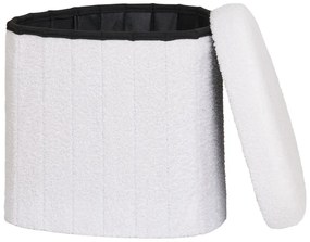 Biały puf z materiału bouclé Medford – House Nordic