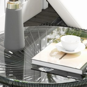 Outsunny Stolik Ogrodowy Boho Czarny 50x50x50cm | Aosom PL