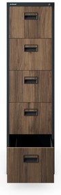 Metalowa szafa kartotekowa SARA V5, 460 x 1630 x 620 mm, Eco Design: antracytowa/ orzech