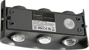 Lampa ścienna zewnętrzna ciemnoszara w komplecie z LED 6-światłowa IP54 - Silly