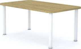 Stół do szkoły Smart prostokątny 120x70 cm, rozmiar 4-6, blat dębowy / nogi białe