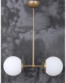 Lampa wisząca w biało-złotym kolorze ze szklanym kloszem ø 15 cm Seagull – Squid Lighting