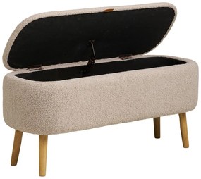 Beżowa ławka z materiału bouclé Harlow – House Nordic