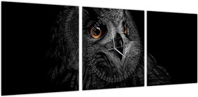 Obraz - Sowa, ilustracja (z zegarem) (90x30 cm)
