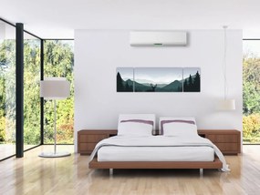 Obraz - Jeleń z wilkiem w skałach (170x50 cm)