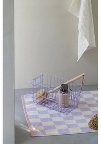 Jasnożółto-fioletowy dywanik łazienkowy z bio bawełny 50x80 cm Retro – Mette Ditmer Denmark