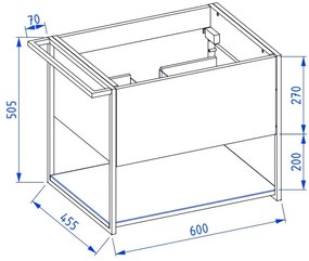 Szafka pod umywalkę LOV 60 cm szaro-zielony półmat KROFAM
