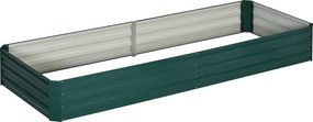 Outsunny Podwyższone łóżko ogrodowe Stal Otwarte dno Łatwy montaż Zielony 95x90 5x29 8cm | Aosom PL