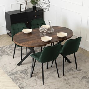 Stół Okrągły Rozkładany LUGO 90-190 cm Dąb Rustykalny/Czarny Loft