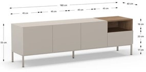 Kremowa szafka pod TV 180x55 cm Cailin – Marckeric