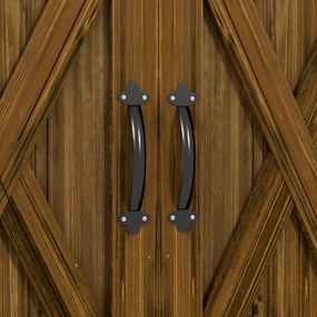 Outsunny Szafka na Narzędzia Ogrodowe z Podwójnymi Drzwiami, Zamknięcie Magnetyczne, Odporna na Warunki Pogodowe, Drewno Naturalne, 77S x 55G x 72W cm, Brązowy