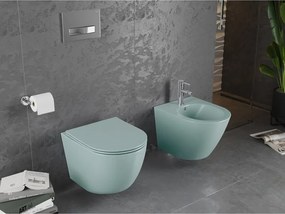 Mexen Lena miska wc Rimless z deską wolnoopadającą slim, duroplast, zielona jasna mat - 30224048