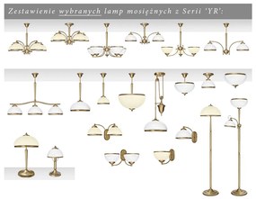 Złota lampa z kloszem amplą YR-PL1GE30