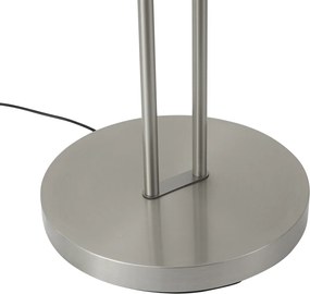 Nowoczesna lampa podłogowa stalowa z ramieniem do czytania w tym LED i ściemniacz - Divo