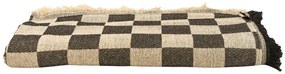 Czarna/beżowa narzuta na łóżko dwuosobowe 240x240 cm Black Checkerboard – Really Nice Things