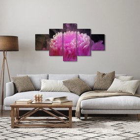 Obraz kwiatu w różowym dymie (125x70 cm)