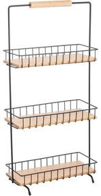 MSV Trzypoziomowy stojak kuchenny Elie 29,5 x 15,5 x 58,5 cm, czarny