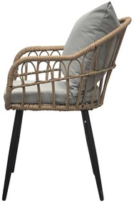 Krzesło ogrodowe Autronic, metal, polirattan, naturalny , AZ-F1406 NAT