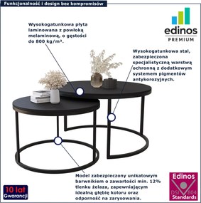 Zestaw dwóch czarnych stolików kawowych H8-M81