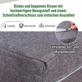 Outsunny Zestaw mebli ogrodowych 4 części sofa dwuosobowa stolik kawowy poduszki szare aluminium | Aosom PL