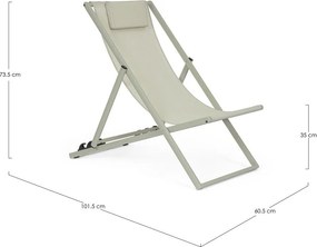 Szarobrązowy metalowy leżak ogrodowy Taylor – Bizzotto