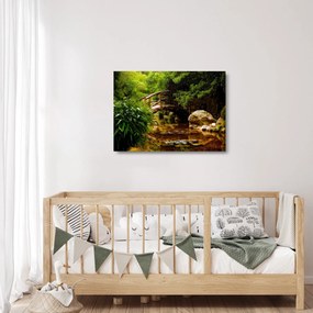 Obraz na szkle - Most nad rzeką (70x50 cm)