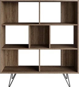 Regał na książki – 120 x 132,2 x 29,5 cm – Orzech – Melamina